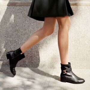 Tory Burch Size 5 Gemini Link Leather Ankle Boots Bootie NIB